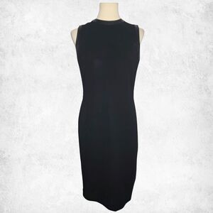 Lauren Ralph Lauren Black Sheath Dress w/ Leather Trim – Size 8